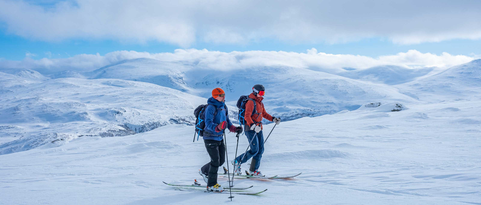 Ski touring in the Hemavan backcountry of Swedish Lapland.