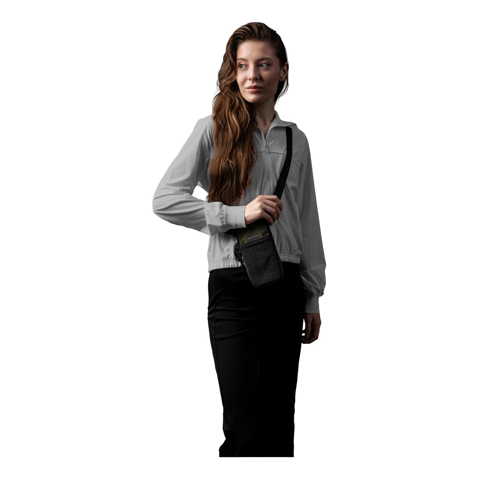 Modular Shoulder Pocket Slim Alpaka AD010920531 Phone Pockets Slim / Green | Axoflux 400D Washed Nylon