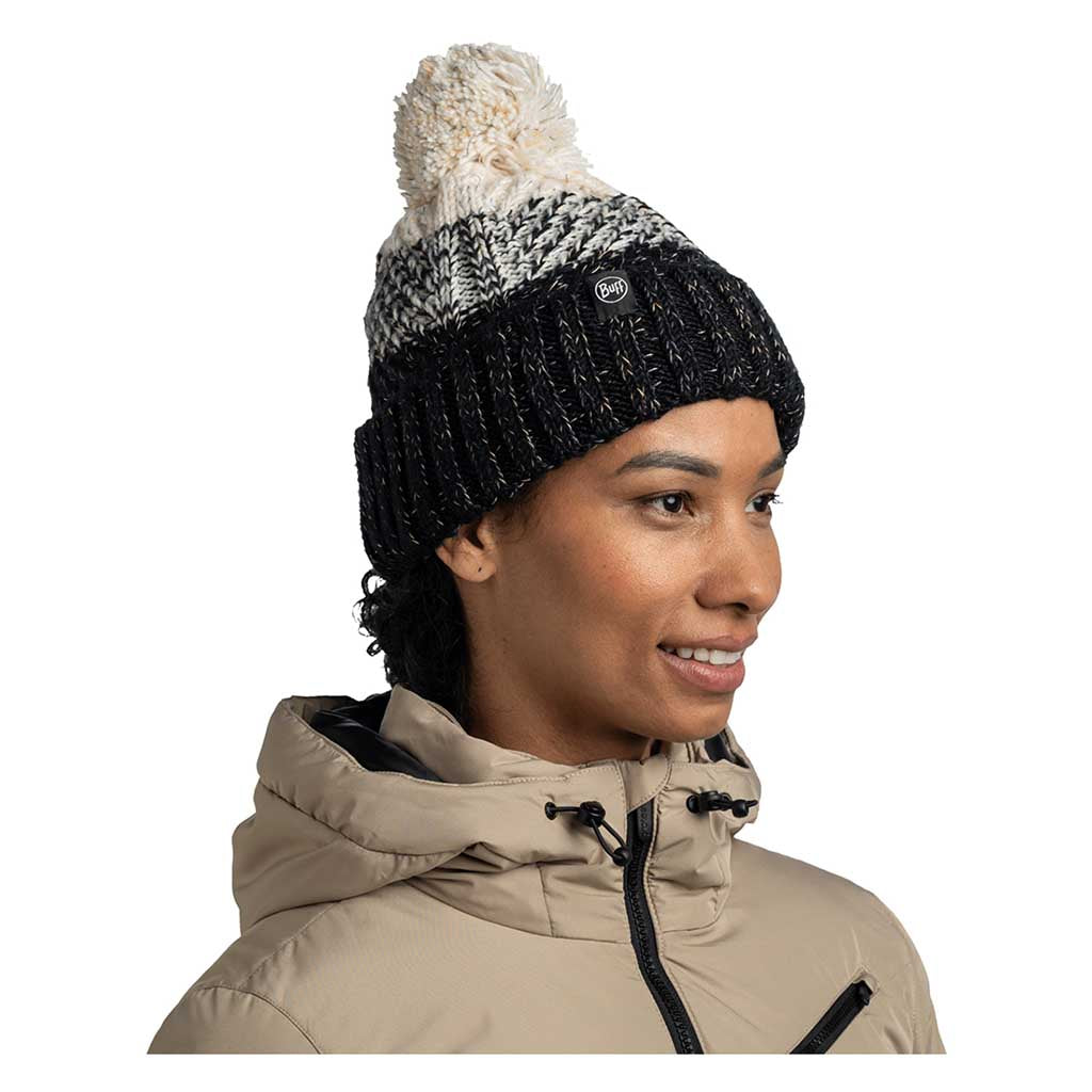 Akna Knitted Beanie & Fleece Band BUFF 136684.999 Beanies One Size / Black