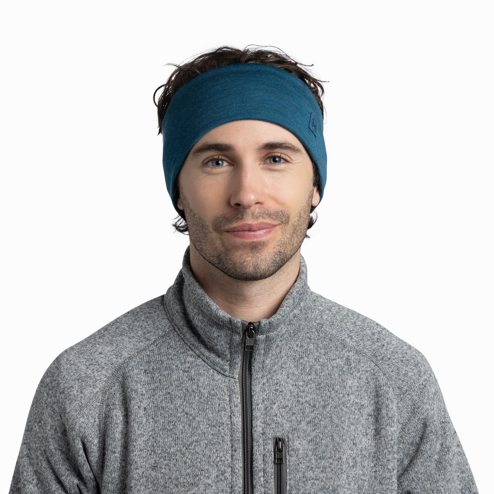 Merino Wide Headband BUFF 129441.737 Earmuffs One Size / Ocean Blue