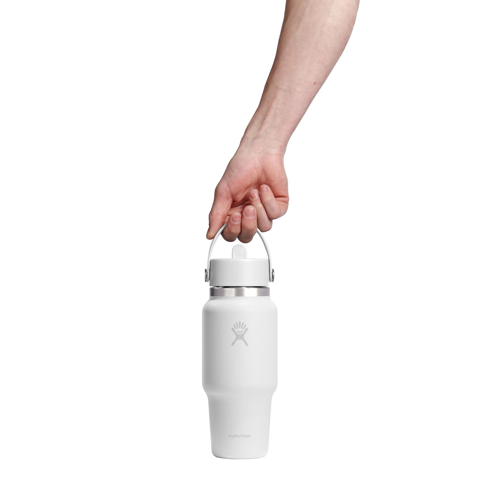 24 oz Wide Mouth w/ Flex Straw Cap Hydro Flask WT24CFS110 Water Bottles 24 oz / White