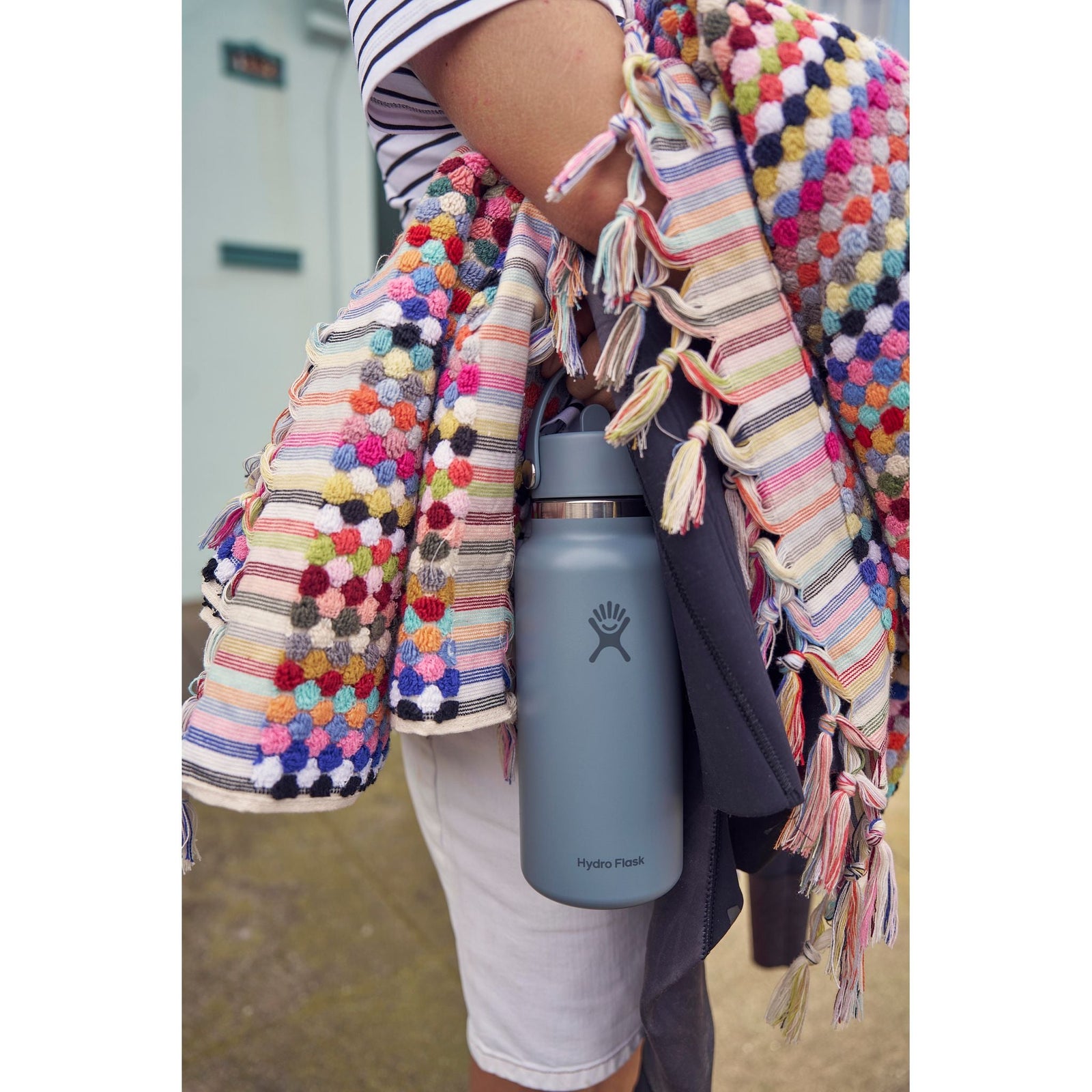 32 oz Wide Mouth w/ Flex Straw Cap Hydro Flask W32CFS043 Water Bottles 32 oz / Shale Gray