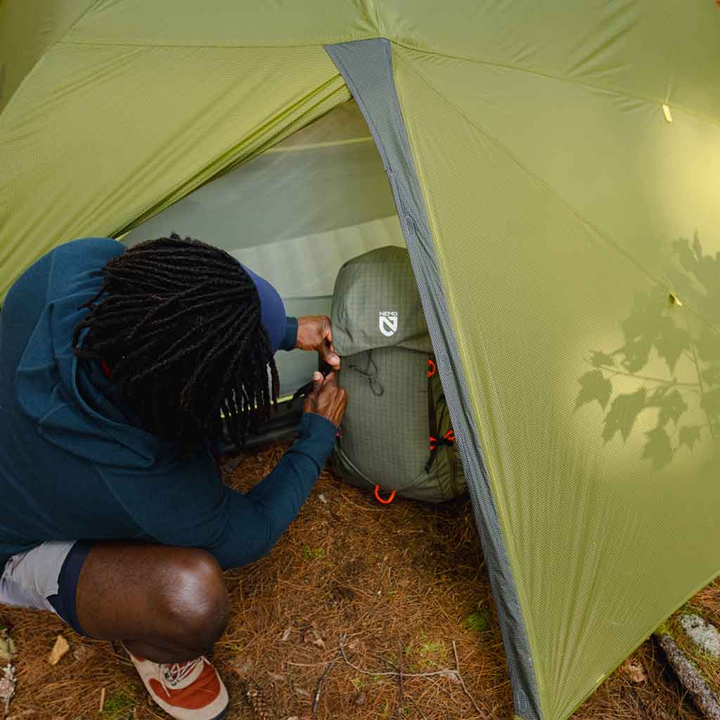 Hornet OSMO Ultralight Backpacking Tent 1P | 2025 NEMO Equipment 811666036704 Tents 1P / Birch Bud / Goodnight Grey