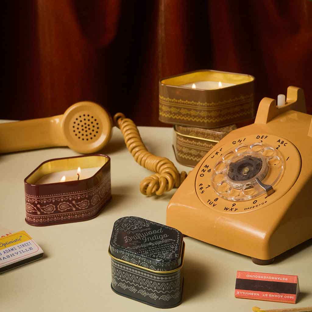 Station Printed Tin | Driftwood & Indigo Paddywax STN0304EU Candles 3.5oz / Indigo