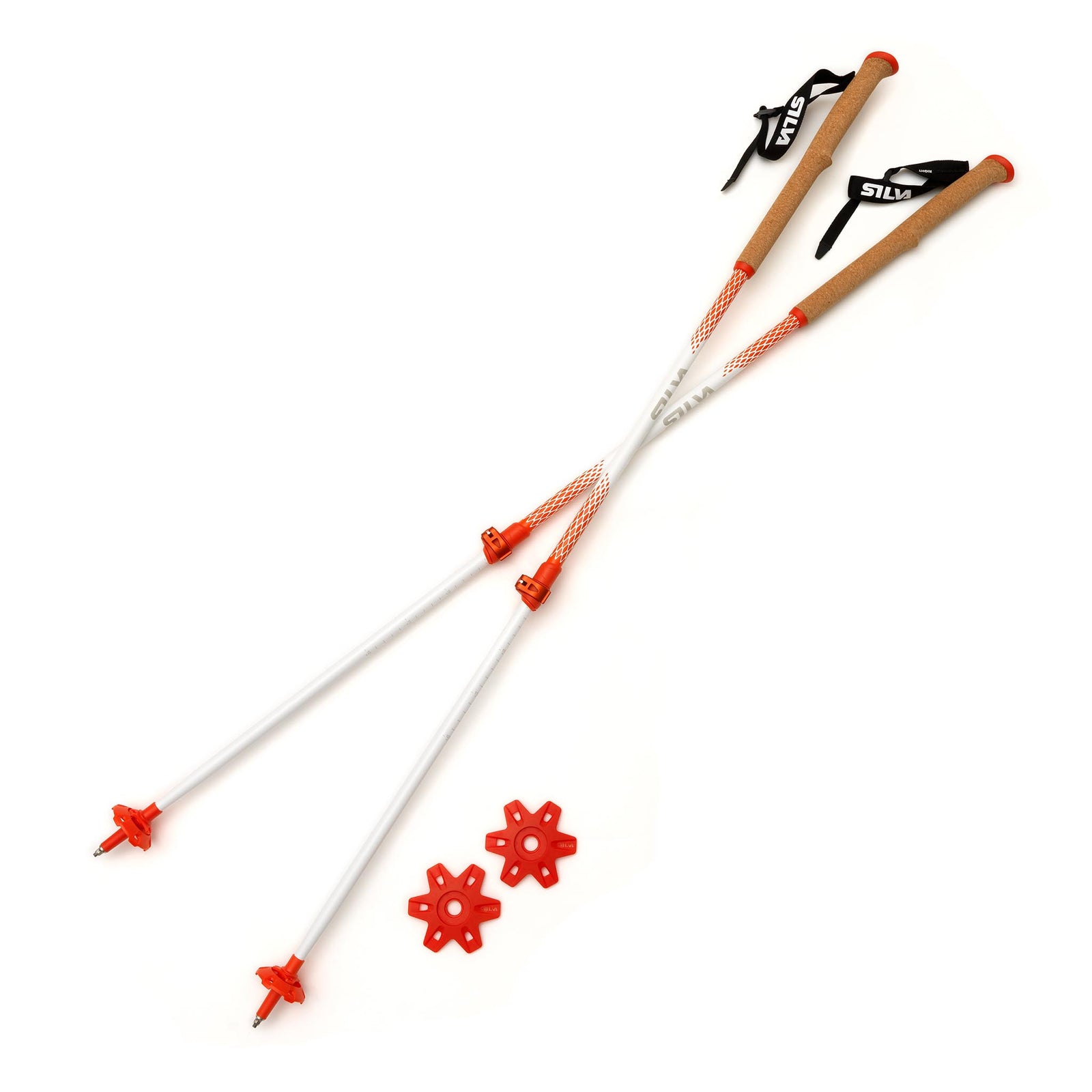 Trekking Poles Alu All Season | Alpine | Tele | 82-145cm Silva 38613 Walking Poles 82-145cm / White/Orange