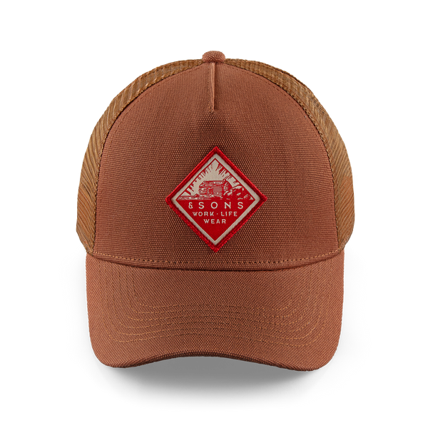 Trucker Badge Cap &SONS TPBCT-01 Caps & Hats One Size / Rust Tan