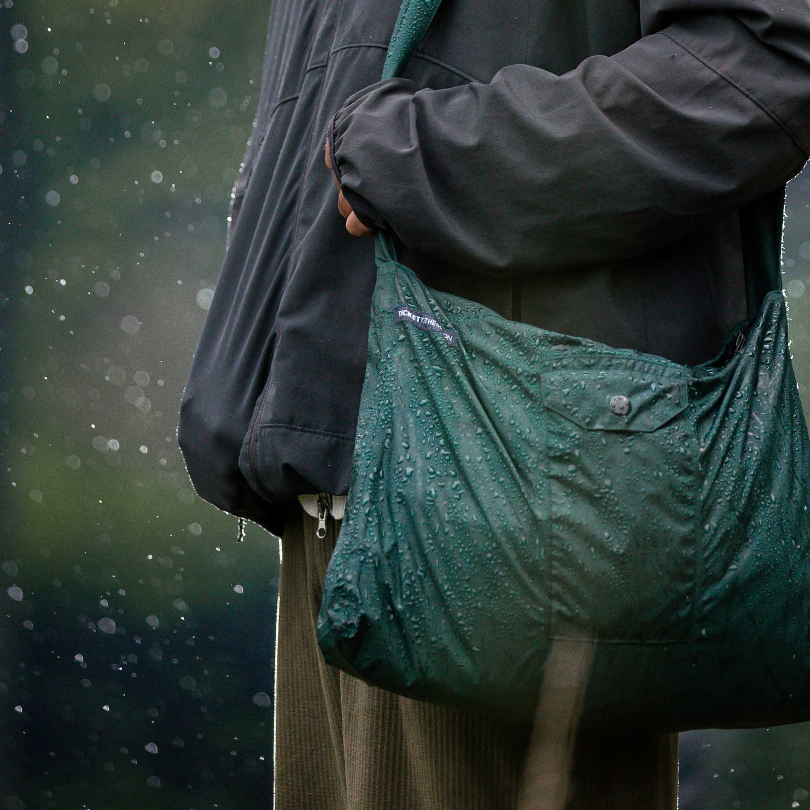 Zipper Bag | Water Resistant Ticket To The Moon TMEMZWR105 Tote Bags 10L / Green