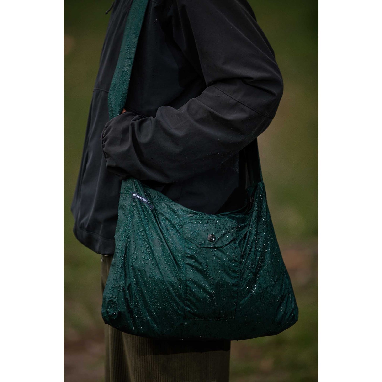 Zipper Bag | Water Resistant Ticket To The Moon TMEMZWR105 Tote Bags 10L / Green