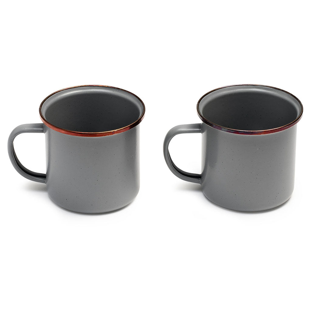 Enamel Cups | Set of 2 Barebones Living CKW-356 Cups One Size / Slate Grey