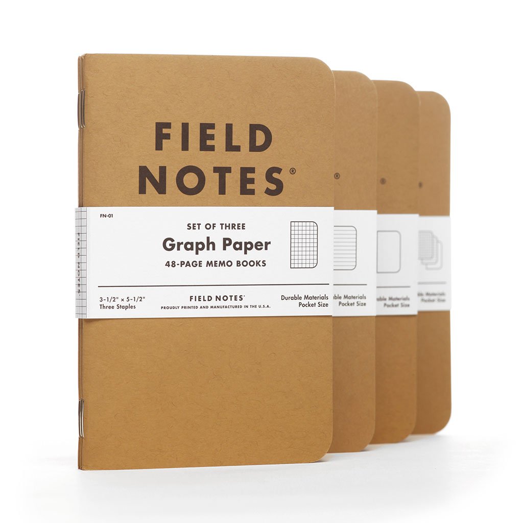 Original Graph 3-Pack Field Notes FN-01 Notebooks 3 Pack / Brown
