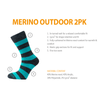 Heritage Merino Outdoor - Men's 2 Pack Horizon Socks 6H/M2MRL Socks M/L / Red/Charcoal