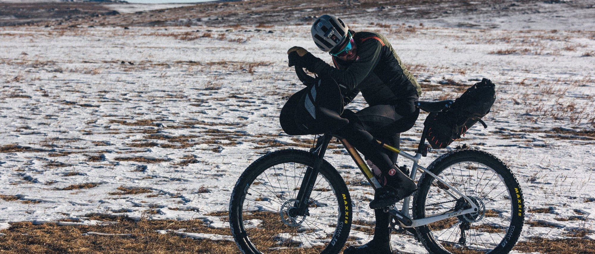 Today, Restrap bikepacking bags outfit adventurers in some of the world’s most remote places, like this rider in Mongolia.