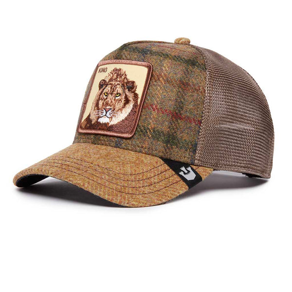 Moon Lion Plaid Trucker Hat