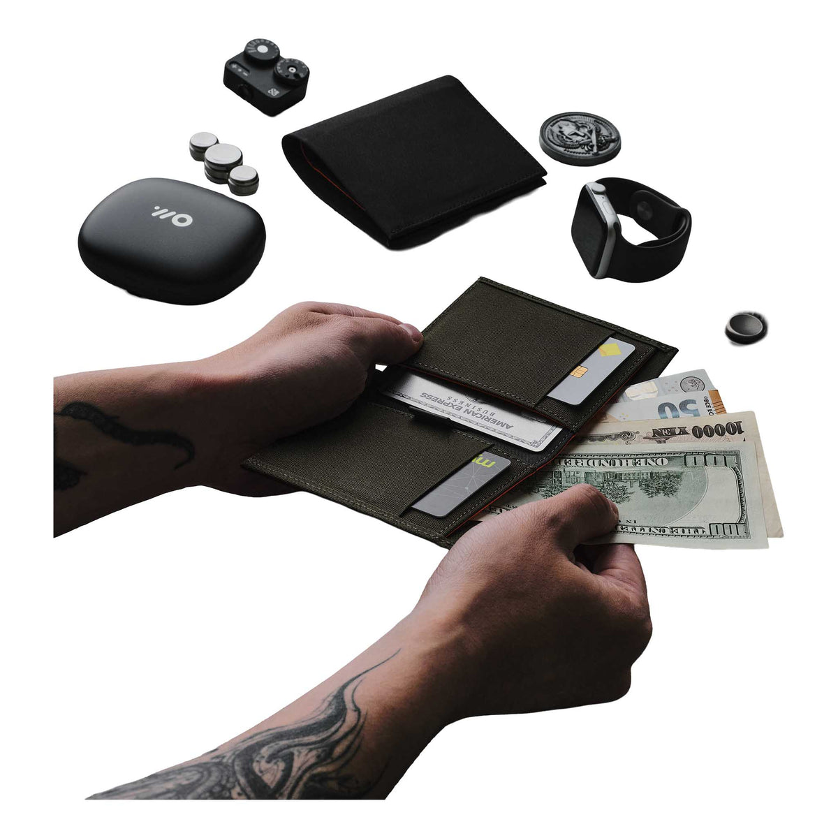 Ark Bifold Cash Wallet Alpaka AD010620521 Wallets One Size / Army Green | Axoflux 300D