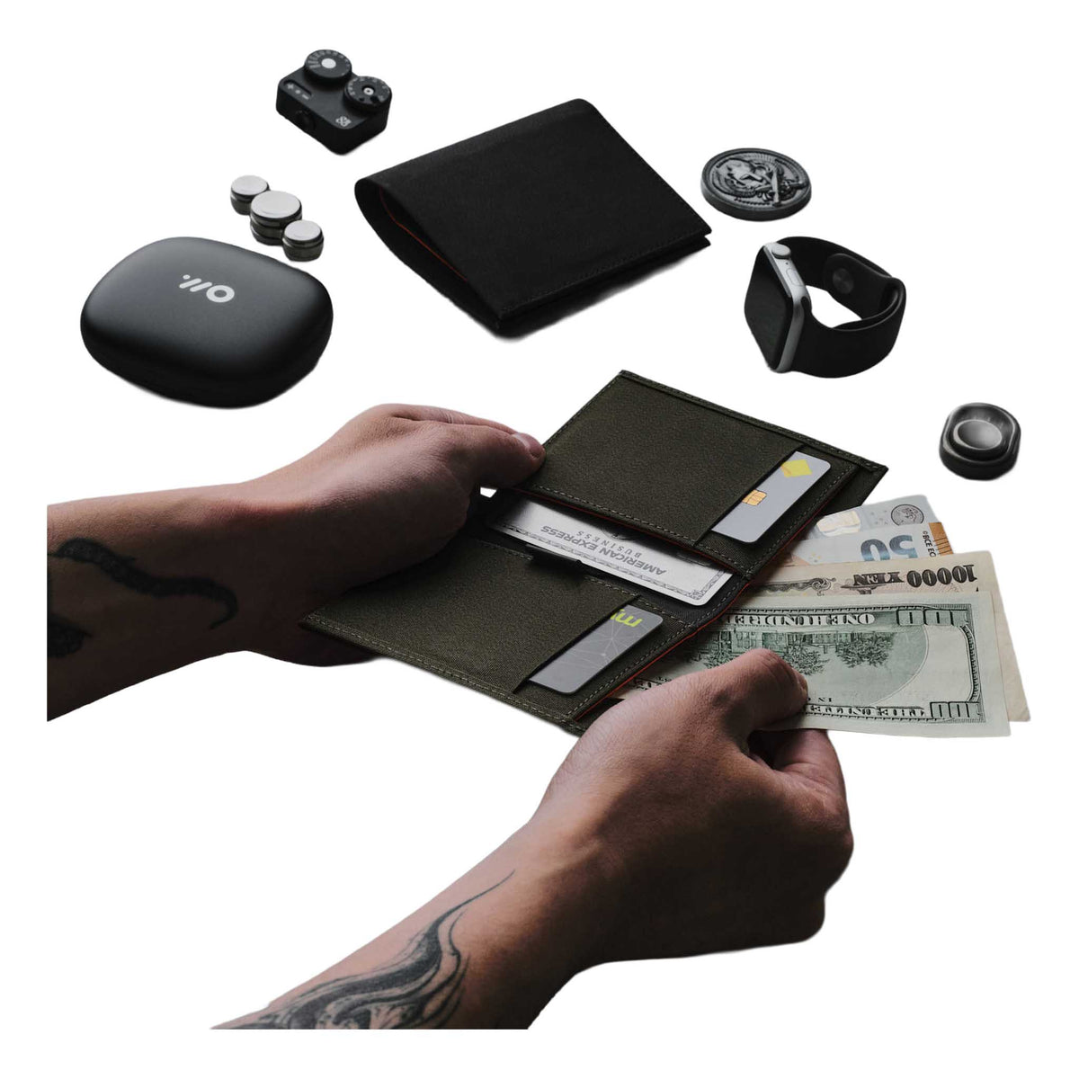 Ark Bifold Cash Wallet Alpaka AD010620522 Wallets One Size / Army Green | Axogrid 300D