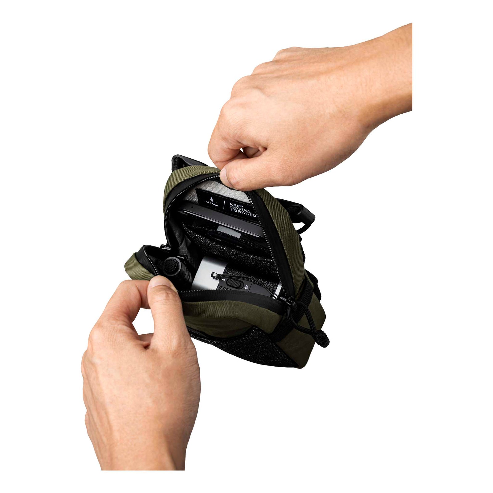 Modular Shoulder Pocket Max Alpaka AD010930531 Phone Pockets Max / Green | Axoflux 400D Washed Nylon