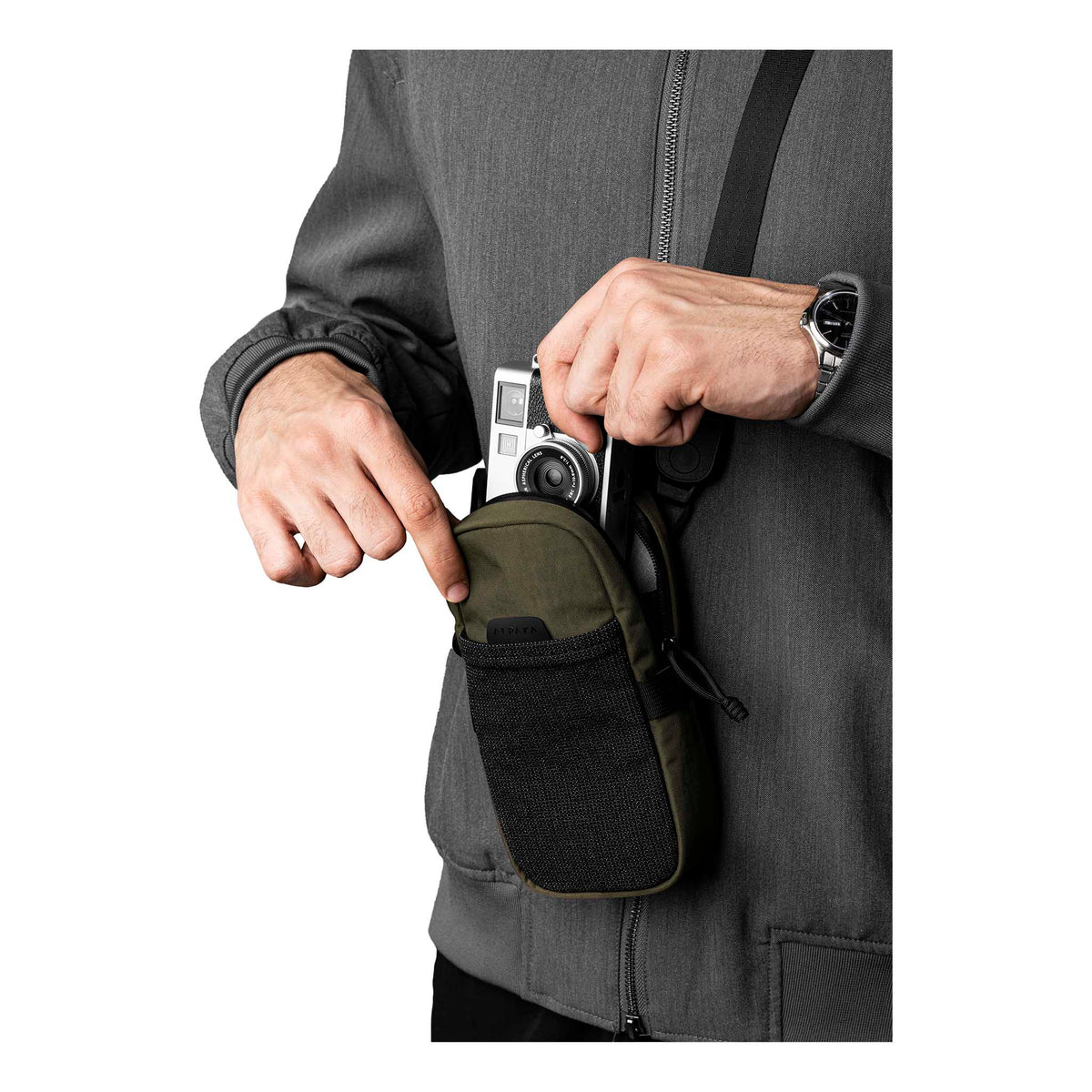 Modular Shoulder Pocket Max Alpaka AD010930531 Phone Pockets Max / Green | Axoflux 400D Washed Nylon
