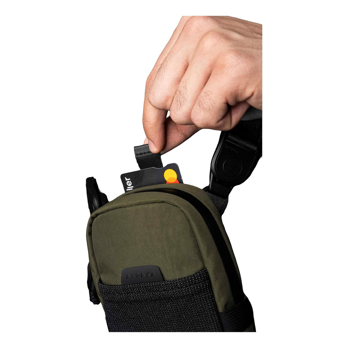 Modular Shoulder Pocket Max Alpaka AD010930531 Phone Pockets Max / Green | Axoflux 400D Washed Nylon