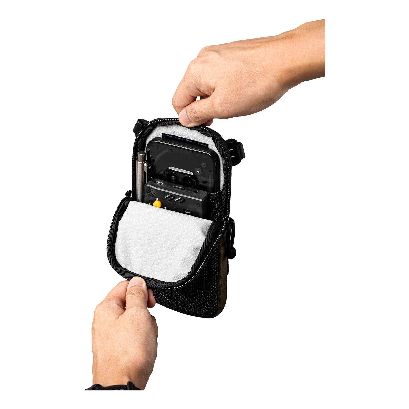 Modular Shoulder Pocket Slim Alpaka AD010920531 Phone Pockets Slim / Green | Axoflux 400D Washed Nylon