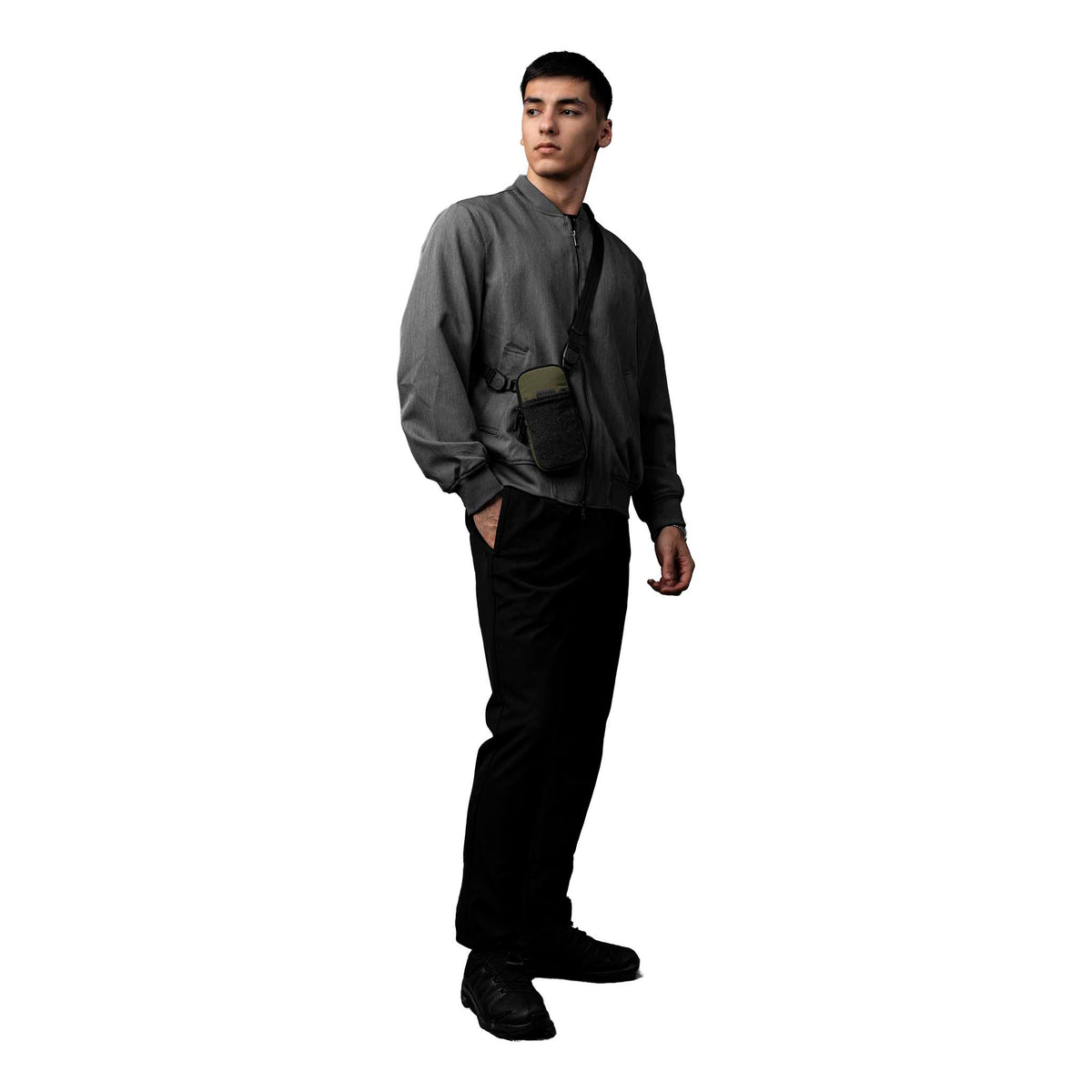 Modular Shoulder Pocket Slim Alpaka AD010920531 Phone Pockets Slim / Green | Axoflux 400D Washed Nylon