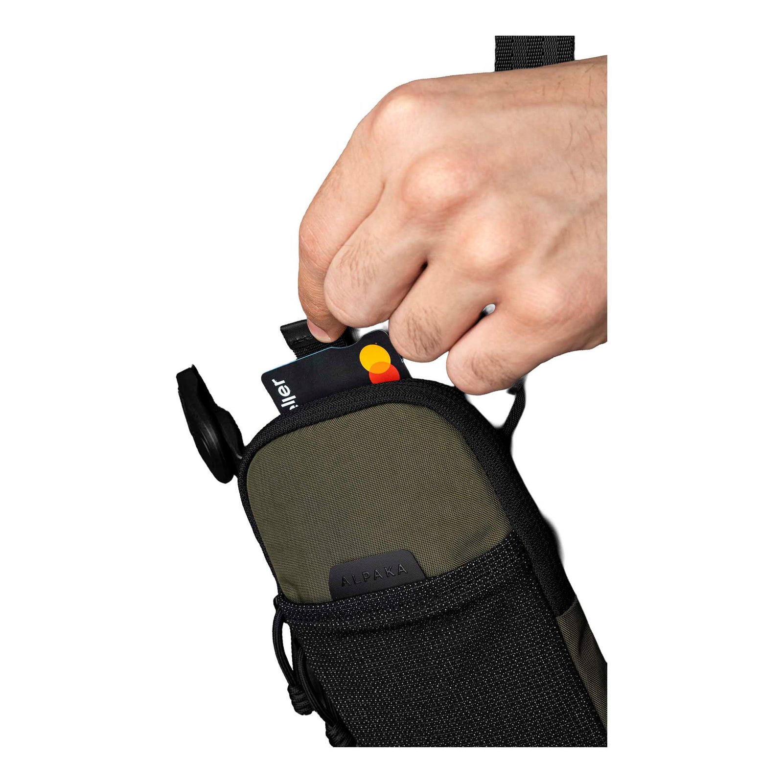 Modular Shoulder Pocket Slim Alpaka AD010920531 Phone Pockets Slim / Green | Axoflux 400D Washed Nylon
