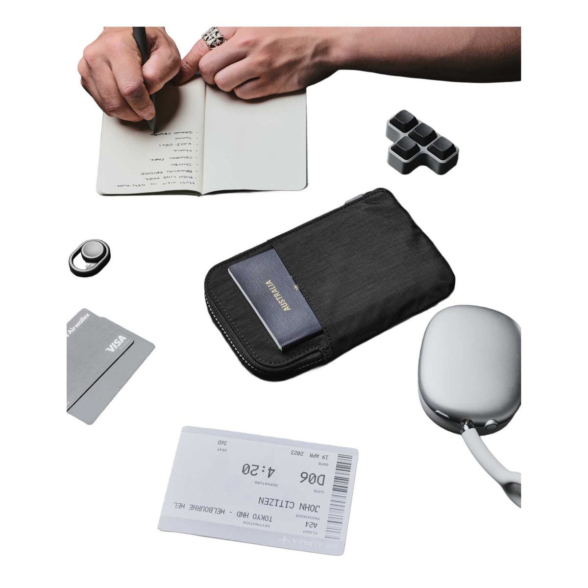 Zip Travel Wallet Alpaka AD010590118 Wallets One Size / Black | Axoflux 210D