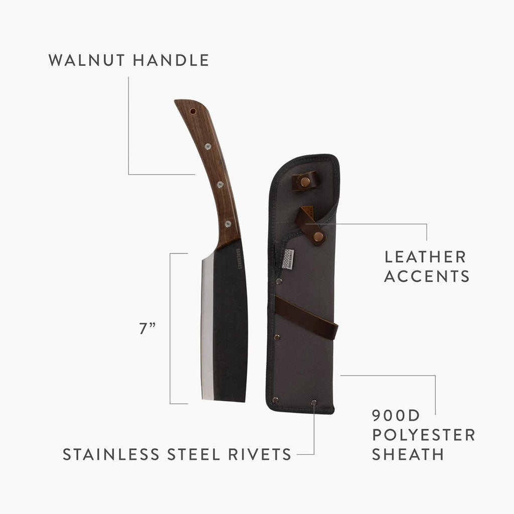 Blazing Steel 19.3" Hunting Machete - Japanese Nata Style With Wood Handle & Sheath