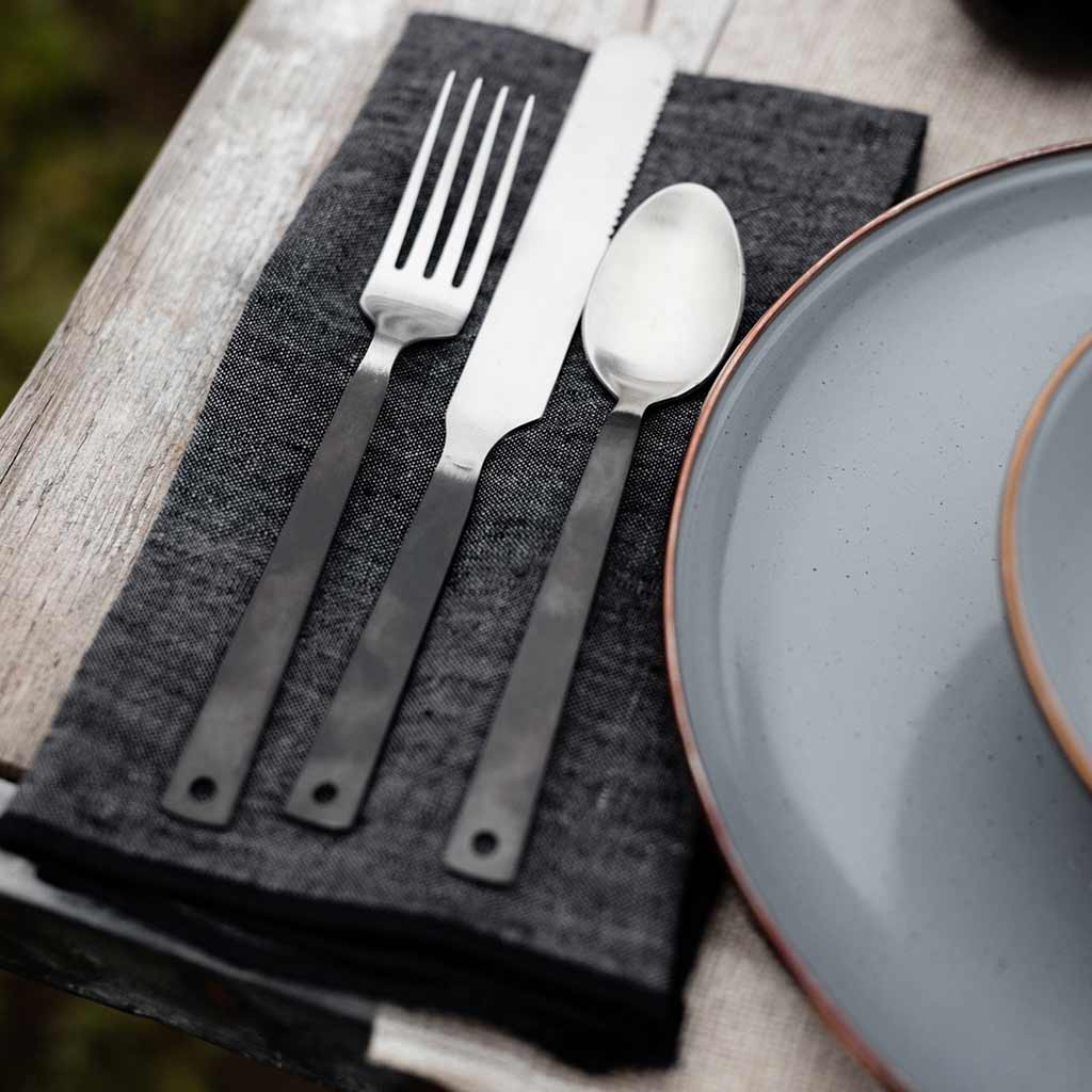 Polished Flatware | Set of 2 Barebones Living CKW-360 Cutlery Sets One Size / Slate Grey
