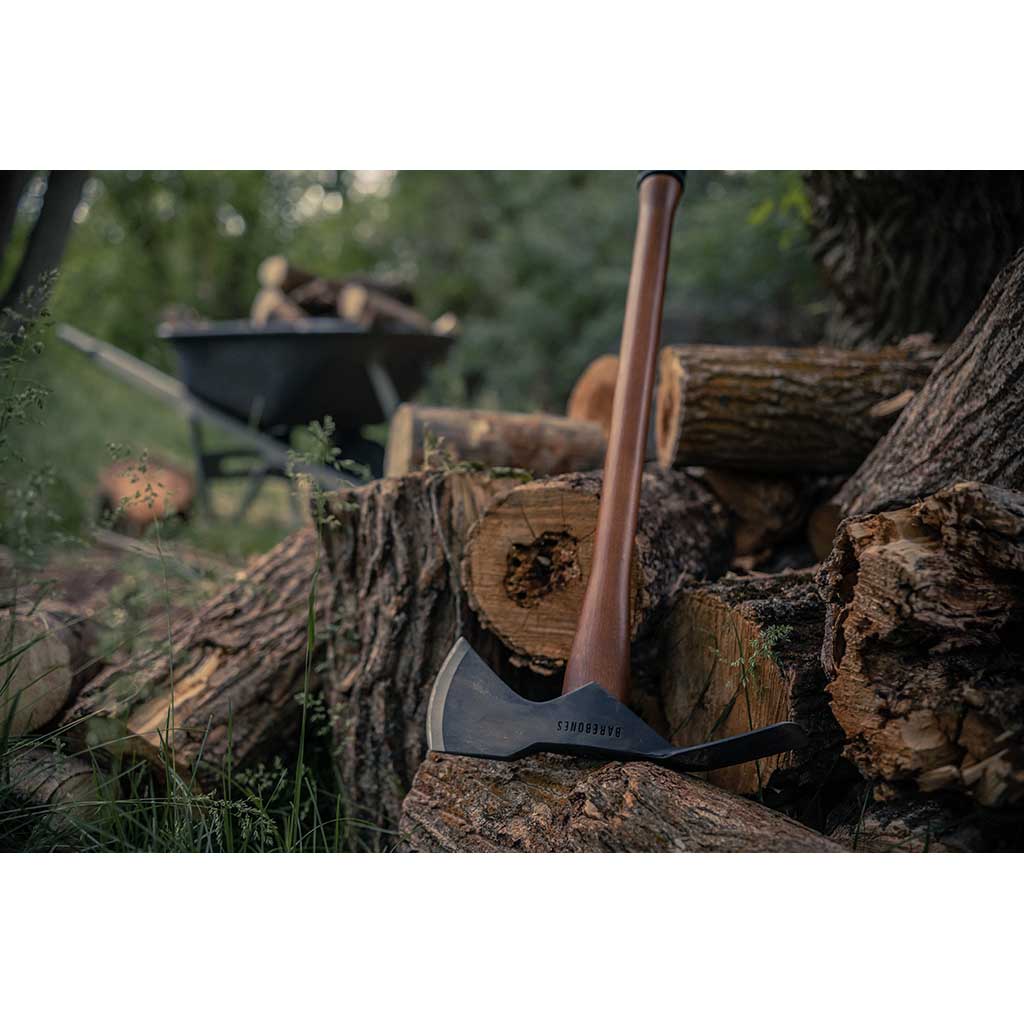 thumbnail image 2 of Barebones Pulaski Axe - 3lb High Carbon Steel Splitting Axe With Hickory Handle & Sheath 2 of 5