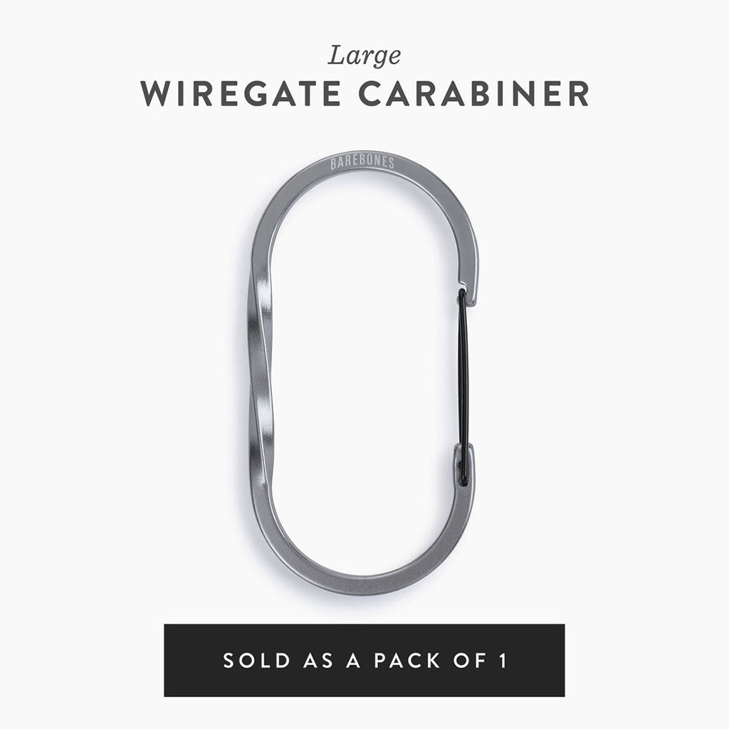 Wiregate Carabiner Barebones Living STR-624 Keyrings Large / Gunmetal