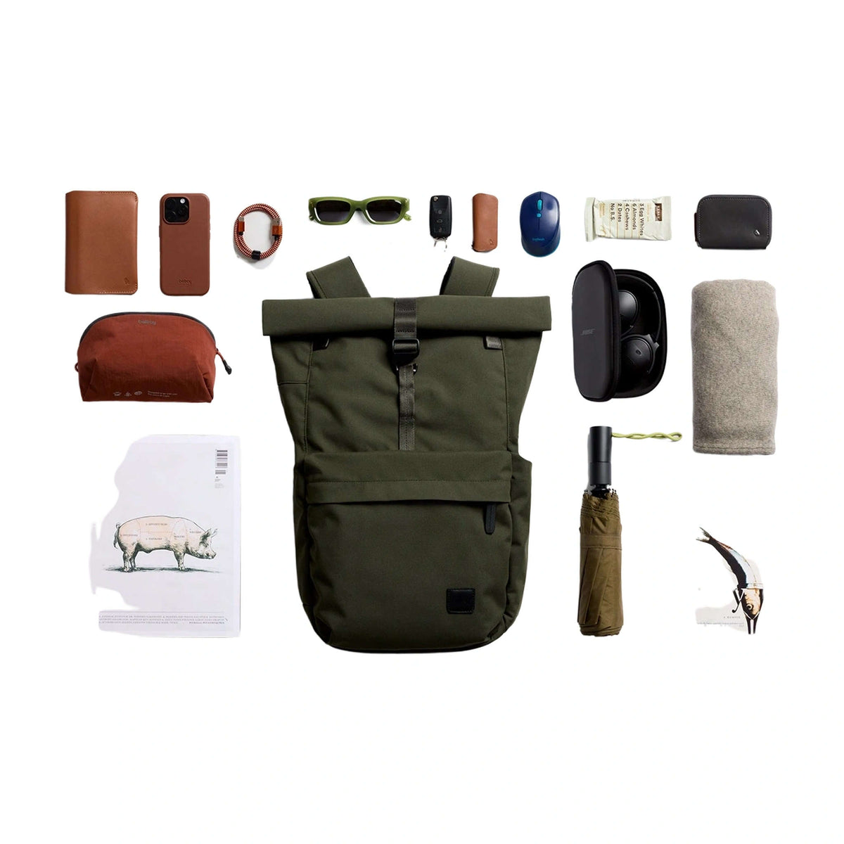 Classic Rolltop Bellroy BCRA-OLI-244 Backpacks 16L / Olive