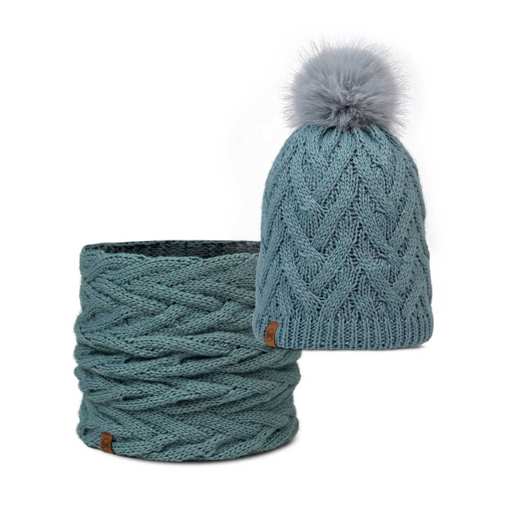 Caryn Knitted Beanie & Fleece Band BUFF 136743.770 Beanies One Size / Blue Glass