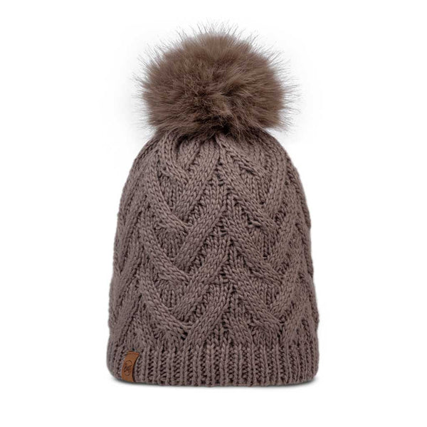 Caryn Knitted Beanie & Fleece Band BUFF 136743.322 Beanies One Size / Cobblestone