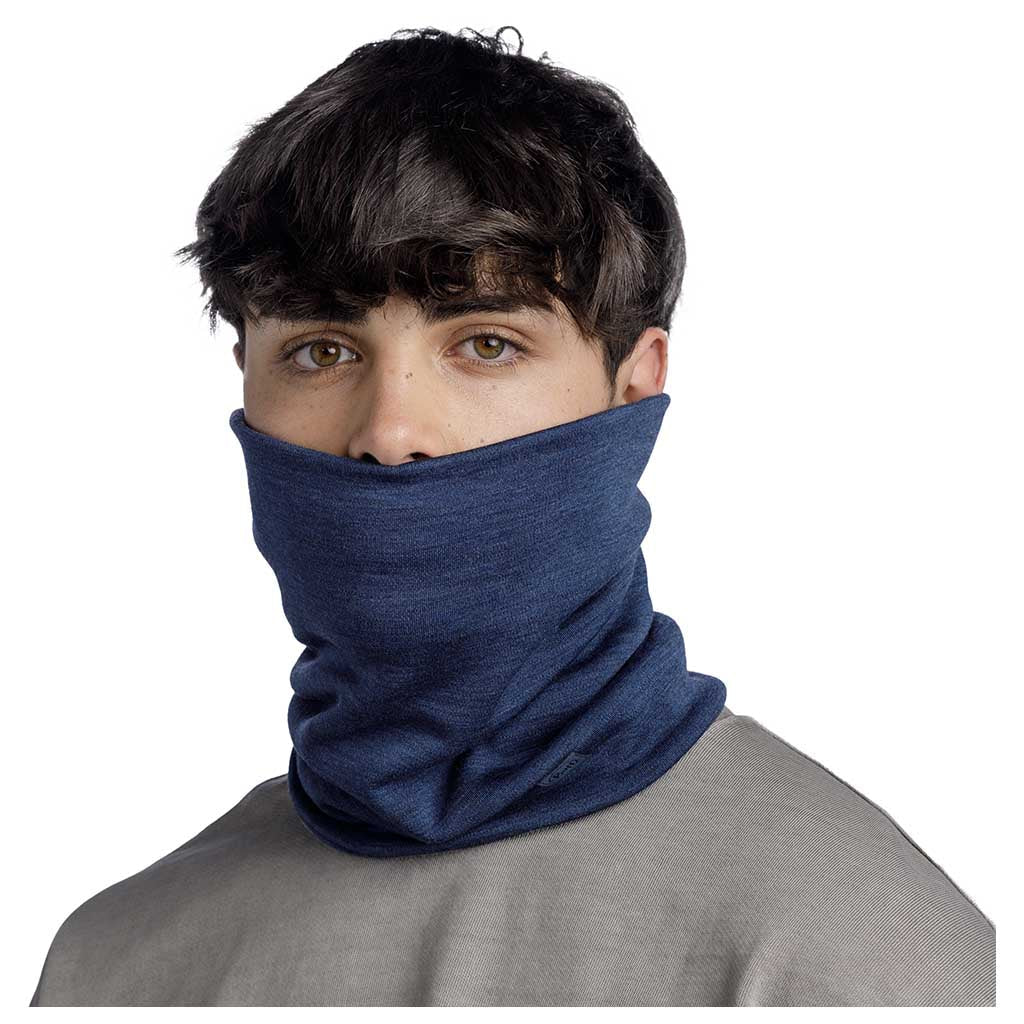 BUFF Merino Heavyweight Merino Tube Scarf Solid Night Blue