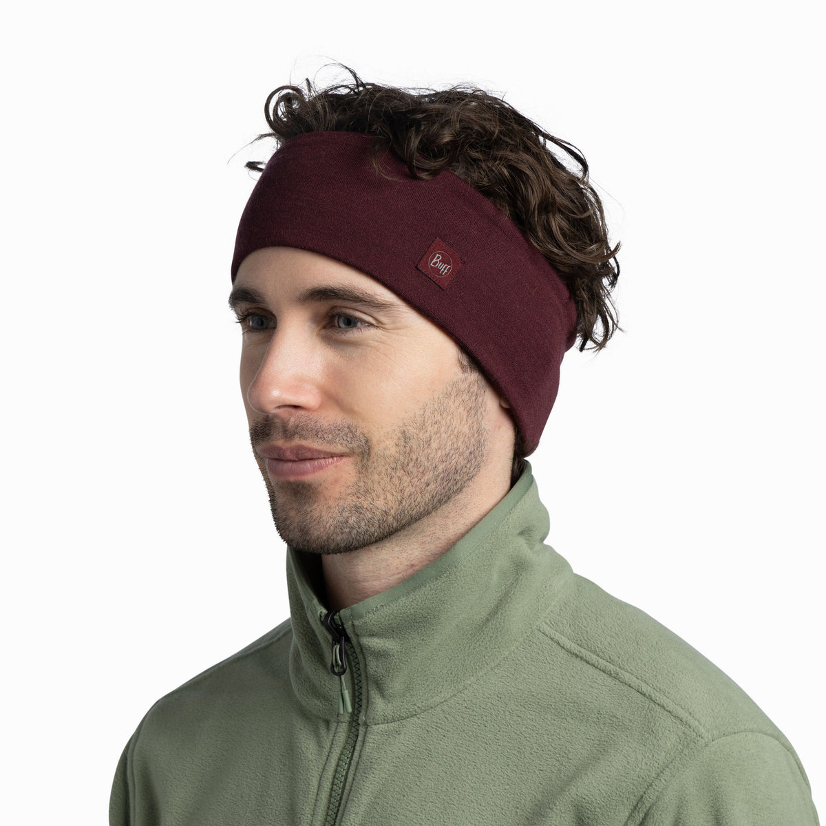 Merino Wide Headband BUFF 129441.653 Earmuffs One Size / Garnet