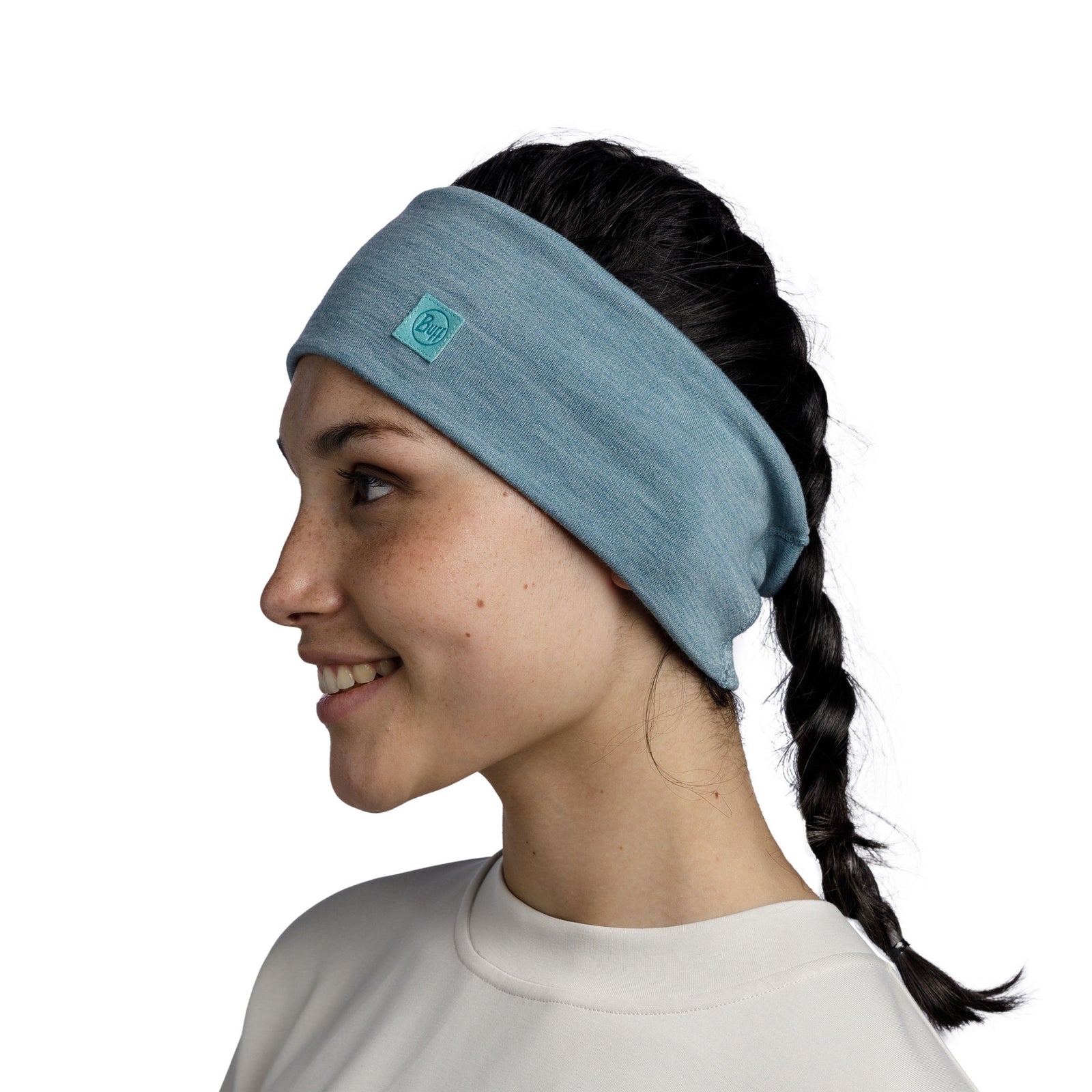 Merino Wide Headband BUFF 129441.722 Earmuffs One Size / Pool