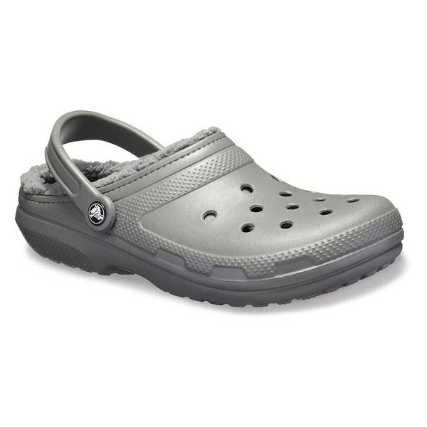 Crocs with fur grey online