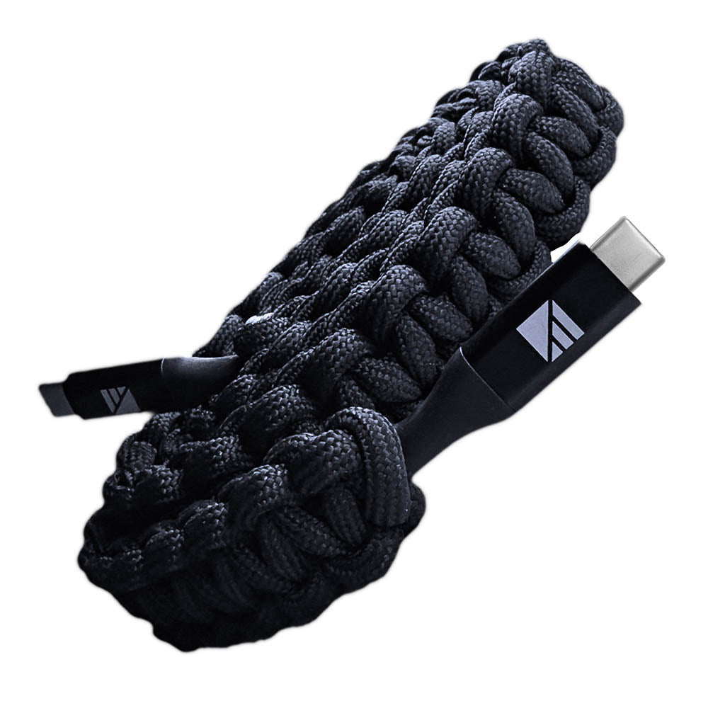 USB-C to C Paracord Cable Dark Energy IND-CCC03BKBK USB Cables One Size / Black