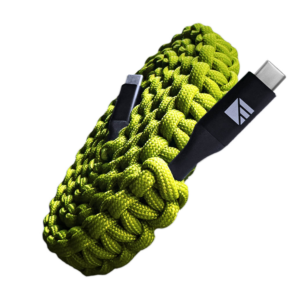 USB-C to C Paracord Cable Dark Energy IND-CCC03GRGR USB Cables One Size / Green
