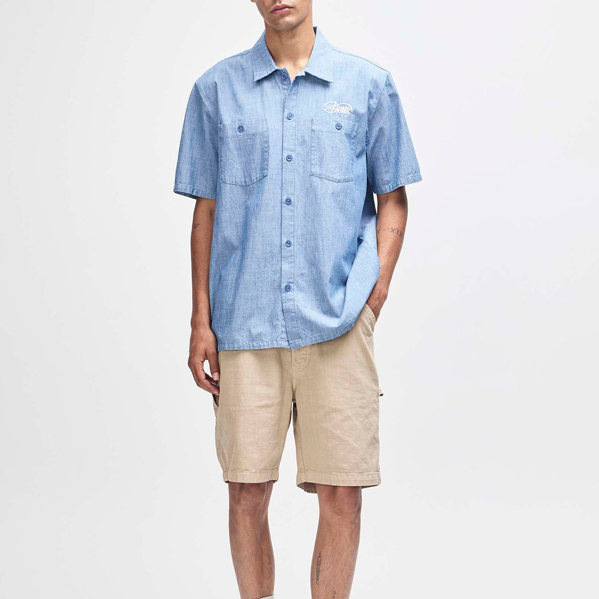 Forecourt Chambray Shirt Deus Ex Machina Men's Shirts