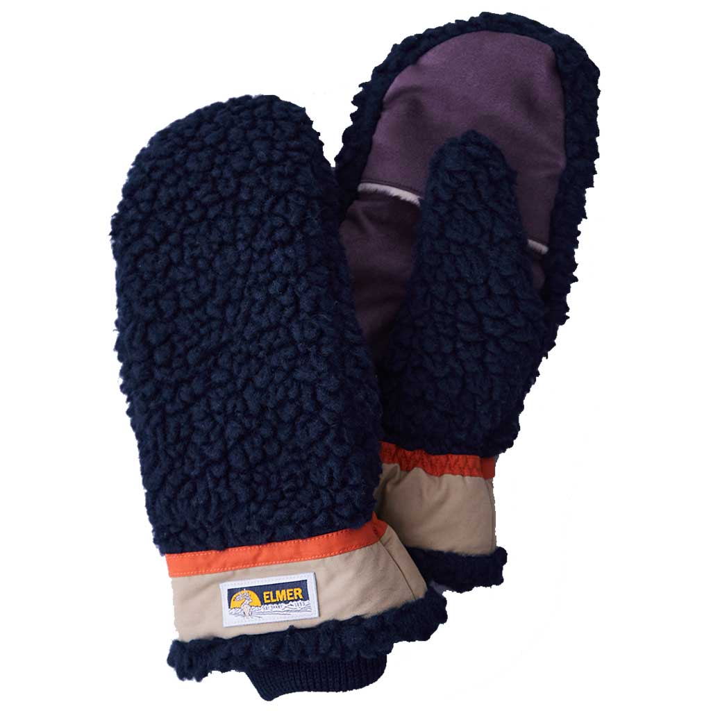 Elmer | Deep Pile Mittens | Wool Mitts | Beige/Wine | WildBounds
