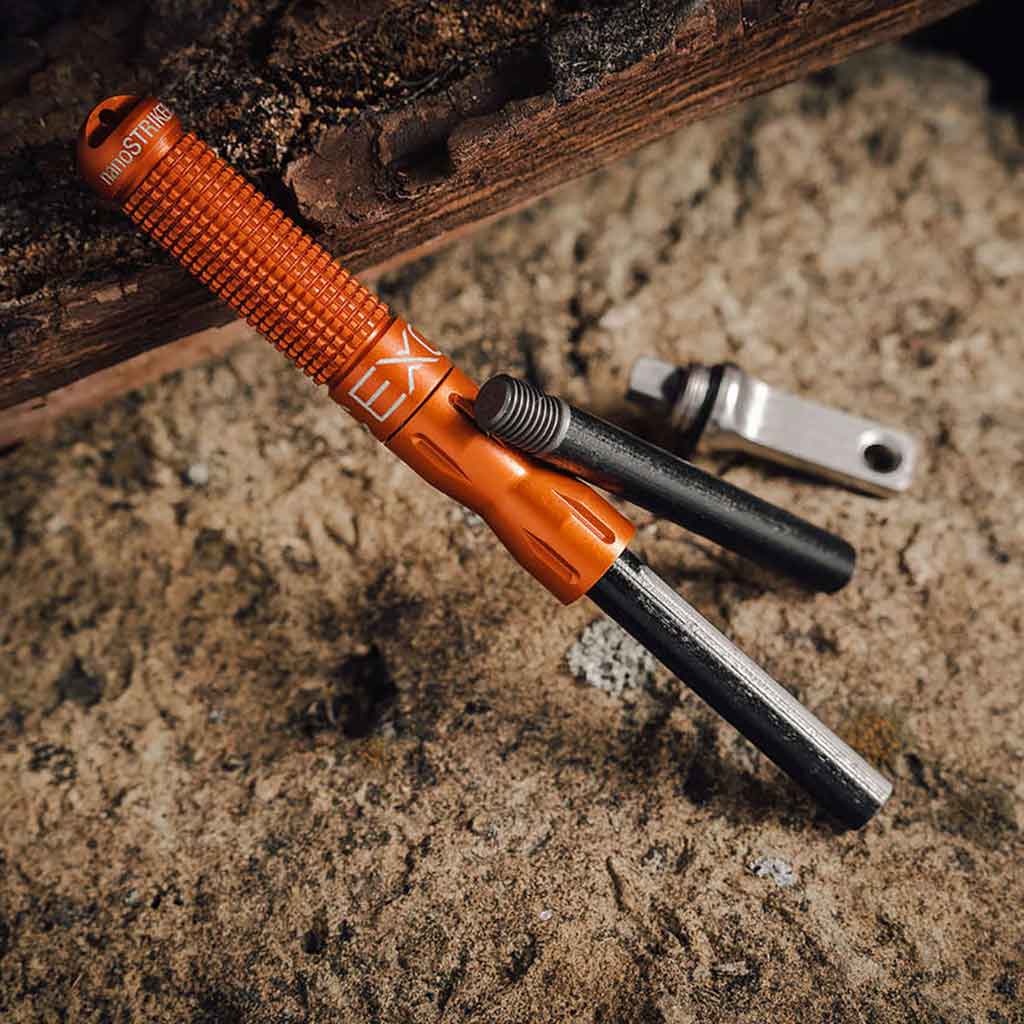 Exotac NanoSTRIKER XL Fire Starter - Waterproof Ferrocerium Rod With Tungsten Carbide Striker