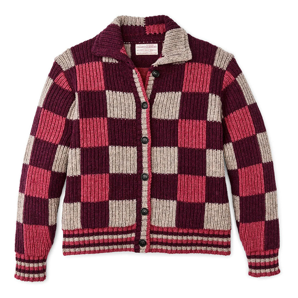 Checkered Wool Cardigan | Women's