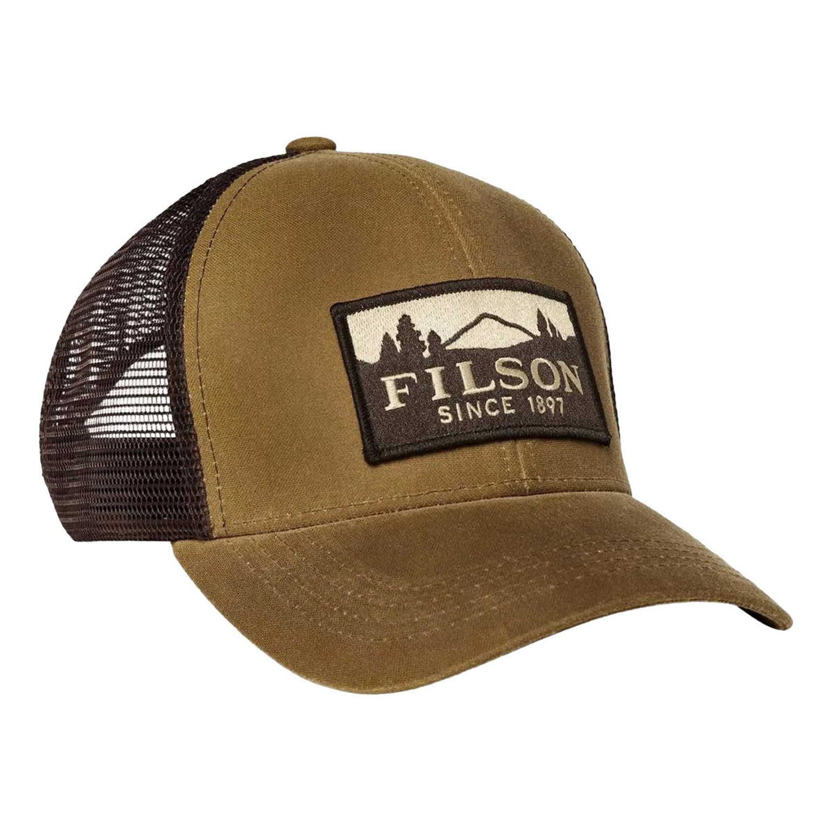 Scenic Waxed Logger Mesh Cap Filson FMACC0260-7178 Caps &amp; Hats One Size / Dark Tan