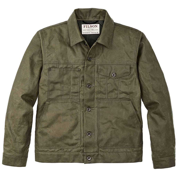Filson Tin Cloth Short Lined Cruiser Waxed Jacket Military