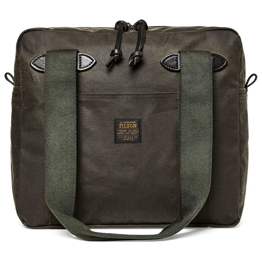 filson tackle bag Filson | Tin Cloth Tote Bag With Zipper | Cabin Bag | Otter Green