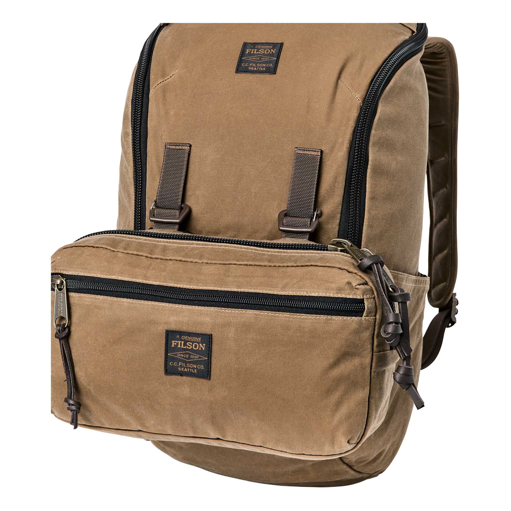 Filson | Trapper Creek 28L Backpack | 28L Daypack | Dark Tan