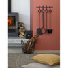Fireside Set of 4 Tools on Wall Rack Garden Trading FIRE08 Fireside Tools One Size / Black