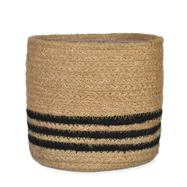 large jute plant pot Garden Trading | Jute Striped Pot | Jute Plant Pot | Black / Natural
