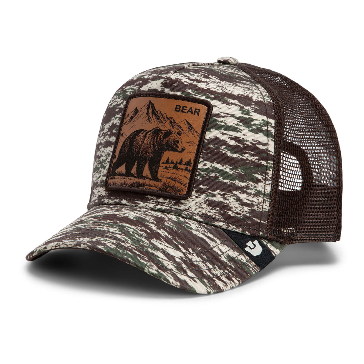 Camo Engraved Bear Trucker Hat Goorin Bros. 101-3198-CAM01-O/S Caps &amp; Hats One Size / Camouflage